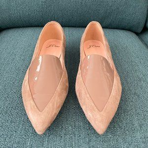 J. Crew Beige Suede and Patent Leather Loafer, New, Size 8